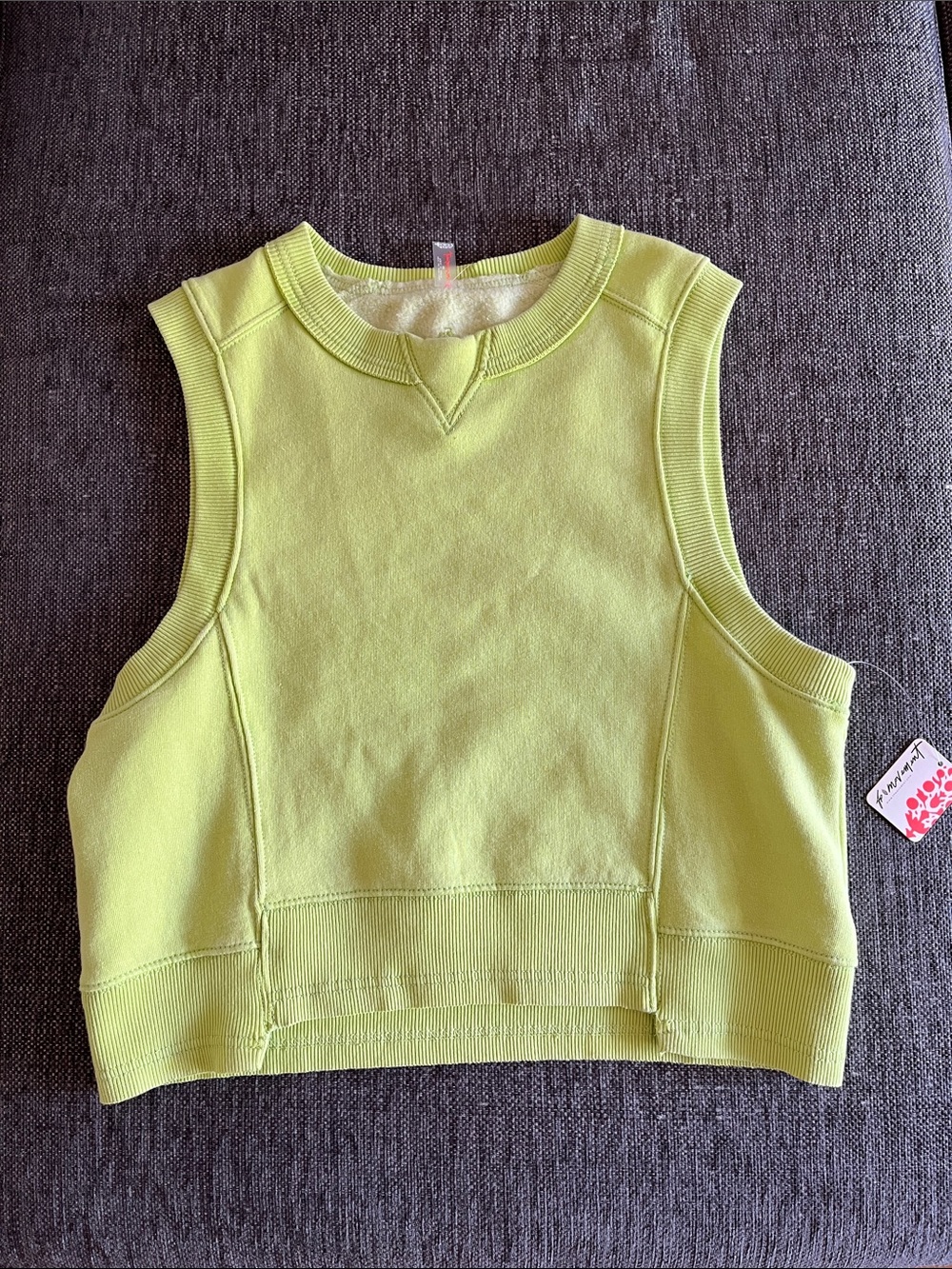Free people movement Lime Sleeveless Crop Sweatshirt size XS